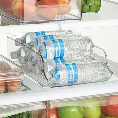 Idesign Set Of 3 Water Bottle Organizer And Soda Can Dispenser In Transparent
