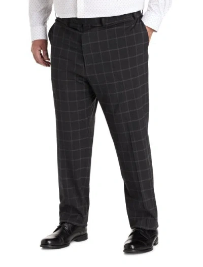 Tallia Big & Tall Windowpane Suit Pants In Black