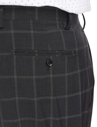 Tallia Big & Tall Windowpane Suit Pants In Black