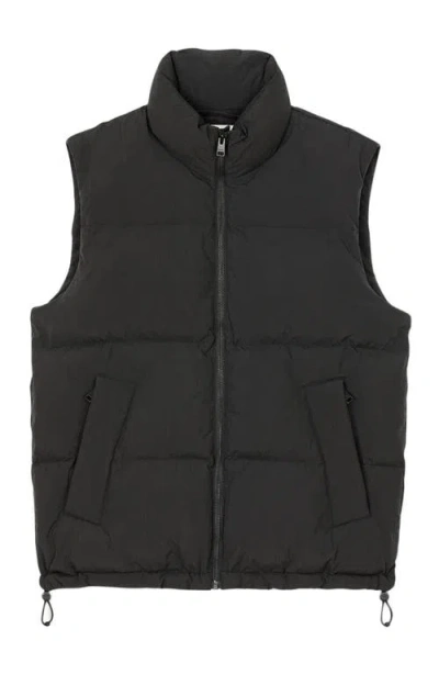Sandro Mens Black Sleeveless Round-collar Stretch-woven Technical Puffer Xl