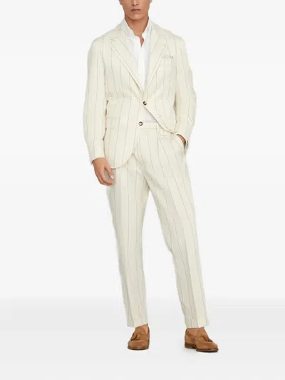 Brunello Cucinelli 2pc Wool-blend Suit With Pleated Trouser In Neutral