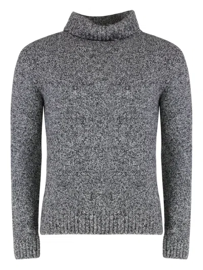 Moorer Gordon Wool And Cachemire Turtleneck Pullover In Gray