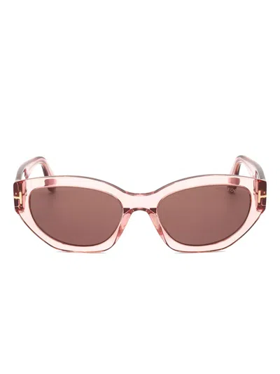 Tom Ford Penny Light Pink Cat Eye Ladies Sunglasses Ft1086 72e 55 In Pink