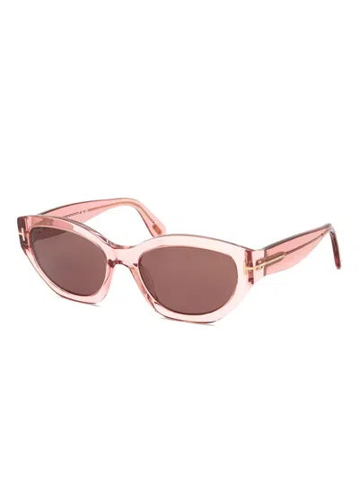 Tom Ford Penny Light Pink Cat Eye Ladies Sunglasses Ft1086 72e 55 In Pink