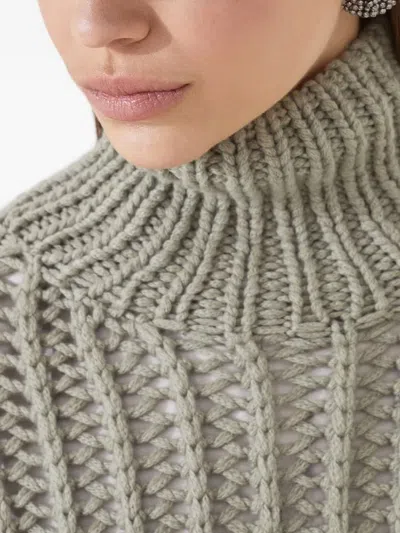 Brunello Cucinelli Bead-embellished Herringbone Wool-blend Tweed Cap In Neutral