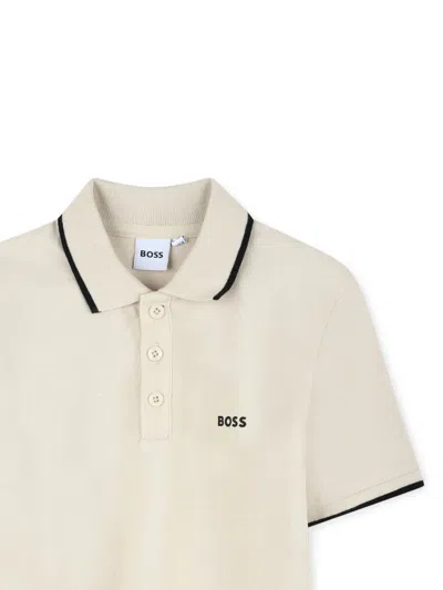 Bosswear Short-sleeve Logo-detail Polo Shirt In Neutral