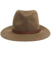 Rag & Bone Leather-trimmed Wool-felt Fedora In Pecae