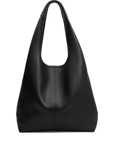 Ami Alexandre Mattiussi Etienne Black Shoulder Bag With Logo Print On The Front In Leather Woman