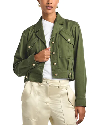 Derek Lam 10 Crosby Celinora Cotton Drill Cropped Jacket In Fatigue In Green