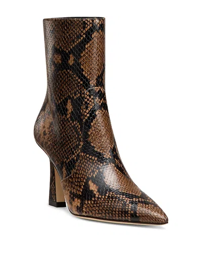 Stuart Weitzman Vinnie Snake-printed Leather Booties In Animal Print