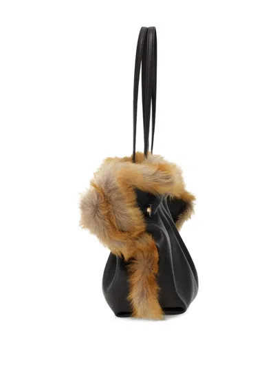 Ferragamo Medium Soft Calfskin-trimmed Shoulder Bag In Brown