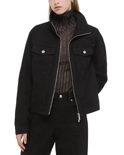 Helmut Lang Funnel Neck Trucker Jacket In Black
