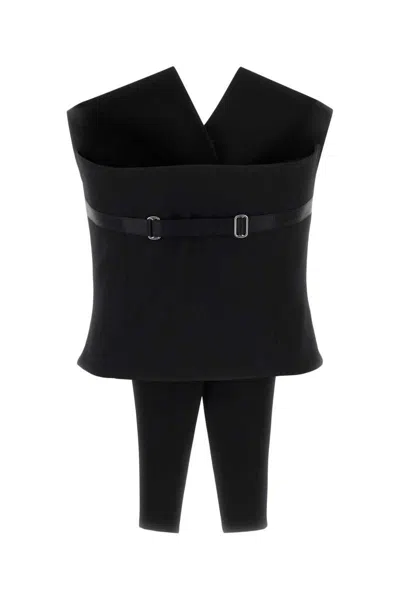 Alexander Wang Deconstructed Strapless Vest Top In Black