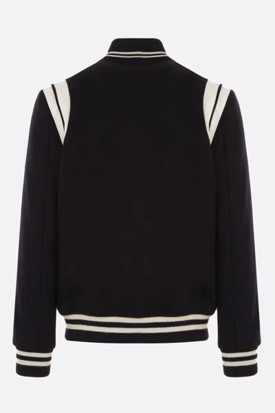 Saint Laurent Teddy Jacket In Wool In Black