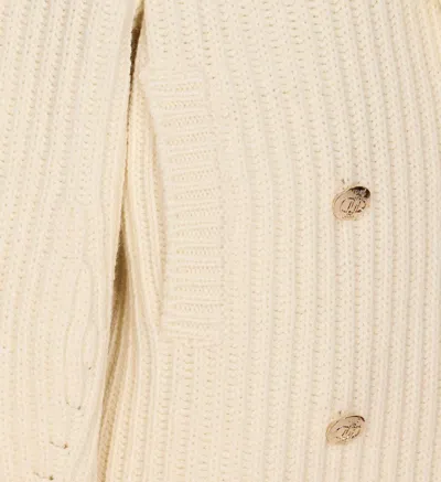 Liu •jo Wool Coat Double-breasted Shawl Collar In White