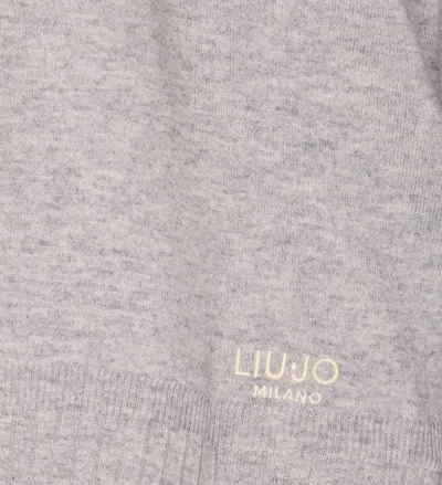 Liu •jo Turtleneck Logo Sweater In Gray