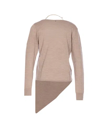 Liu •jo Asymmetric Sweater In Neutral