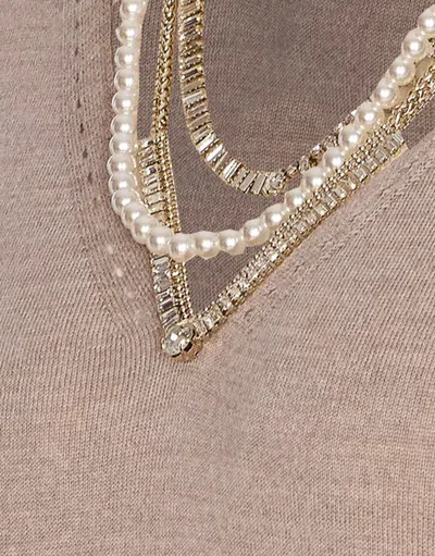 Liu •jo Asymmetric Sweater In Neutral