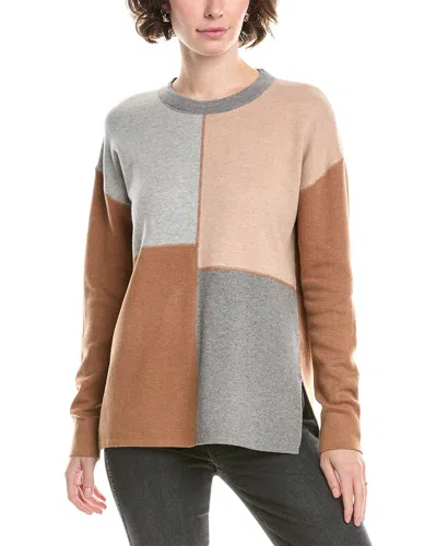 Incashmere In2 By  Patchwork Cashmere-blend Sweater In Brown