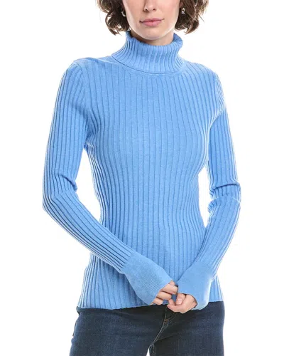 Incashmere In2 By  Ribbed Turtleneck Cashmere-blend Sweater In Blue