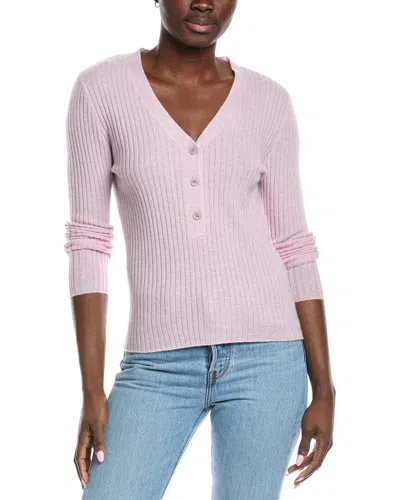 Raffi Cashmere Henley Sweater In Pink