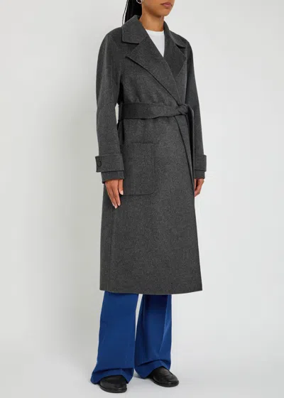 Joseph Arline Wool And Cashmere-blend Trench Coat In Gray