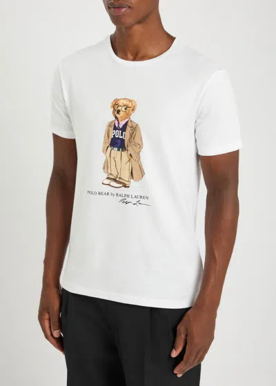 Polo Ralph Lauren White Polo Bear T-shirt Custom Slim-fit In White
