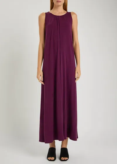 Eileen Fisher Fine Jersey Round Neck Tank Dress In Brown