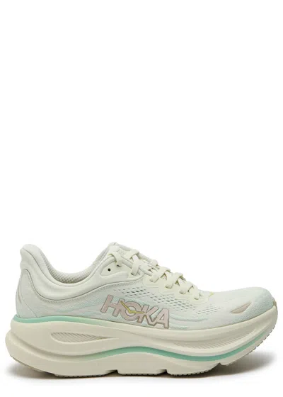 Hoka W Bondi 9 Woman Sneakers Light Green Size 8 Textile Fibers In White