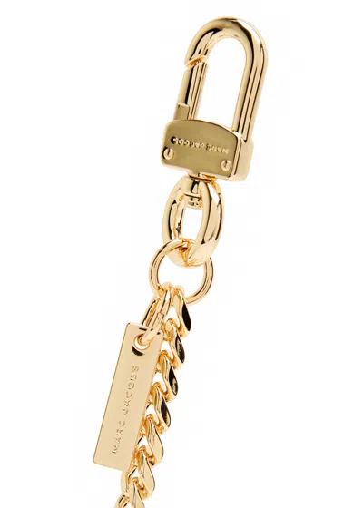 Marc Jacobs Womens The Cursive Logo Bag Charm Bow Pink Multi In Multi