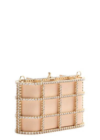 Rosantica Mini Shell Flat Crystal-embellished Satin Clutch In Pattern