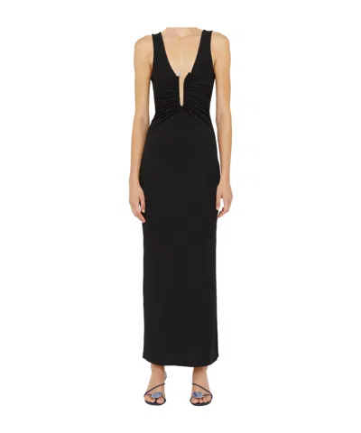 Christopher Esber Crystal-embellished Ruched Stretch-jersey Maxi Dress In Black