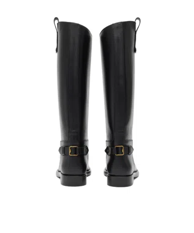 Burberry Cavalier Boots In Leather In Black