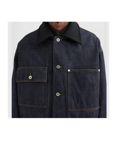 Jil Sander Denim Jacket With Chest Pockets And Collared Neck In Blue