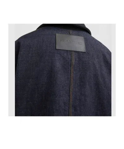 Jil Sander Denim Jacket With Chest Pockets And Collared Neck In Blue