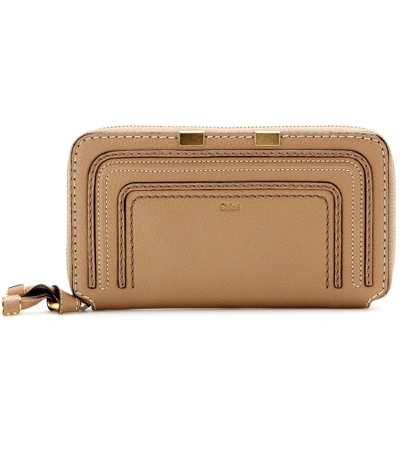 Chloé Marcie Zip-around Leather Wallet In Brown