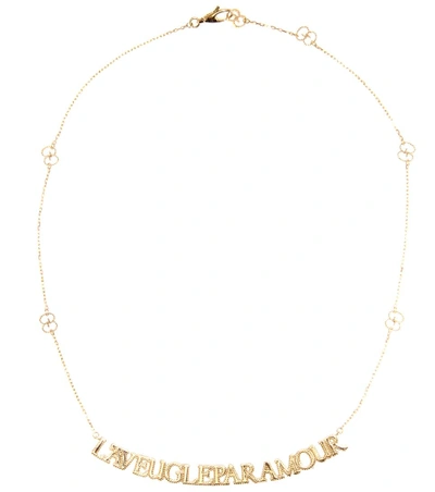 Shop Gucci L'aveugle Par Amour 18kt Yellow Gold Necklace