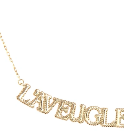 Shop Gucci L'aveugle Par Amour 18kt Yellow Gold Necklace
