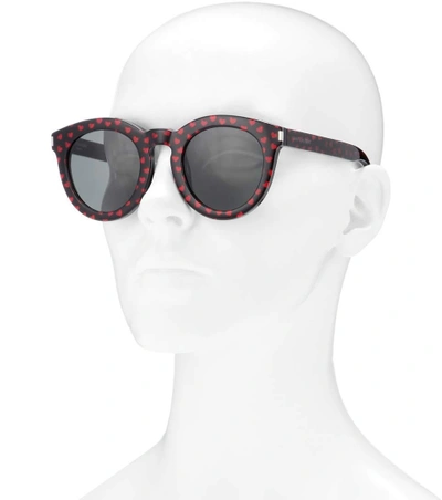 Shop Saint Laurent Sl 102 Heart-printed Sunglasses