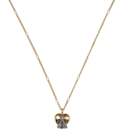 Gucci Sterling Silver And 18k Yellow Gold Le Marche Des Merveilles Pendant Necklace With Gray Diamonds, 17 In Gray/gold