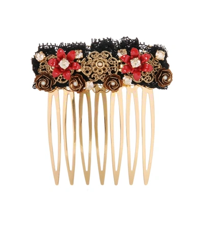 Dolce & Gabbana Embellished Hair Comb In Multicoloured