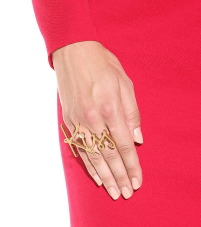 Shop Lanvin Kiss Ring In Gold