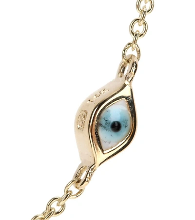 Shop Sydney Evan Mini Evil Eye 14kt Yellow Gold And White Diamond Necklace In No