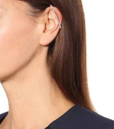 Shop Repossi Staple 18kt Rose Gold Single Ear Cuff With White Diamonds In No