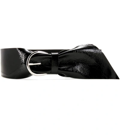 Isabel Marant Yanis Patent Leather Belt In Black|nero
