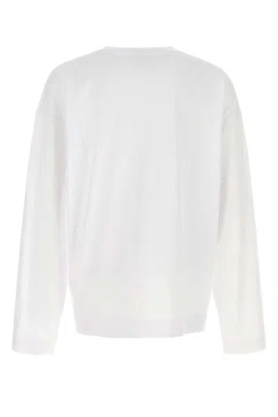 Dries Van Noten White Mock Neck Long Sleeve T-shirt In 1 White