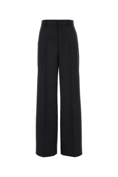 Gucci Charcoal Wool Wide-leg Pant In Blue