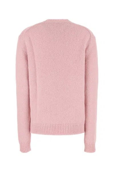 Jil Sander Oversize Crew Neck Alpaca Blend Sweater In Pink