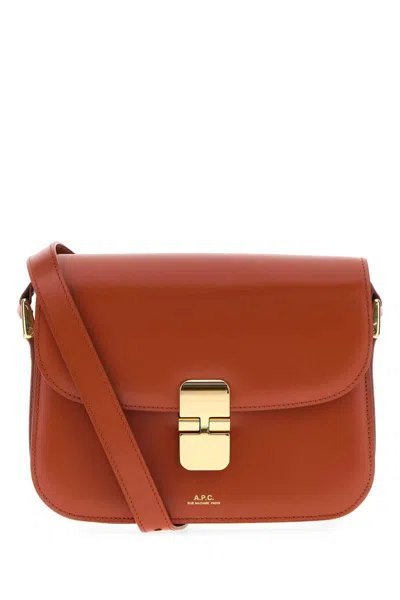 Apc A.p.c. Grace Small Leather Crossbody Bag In Red
