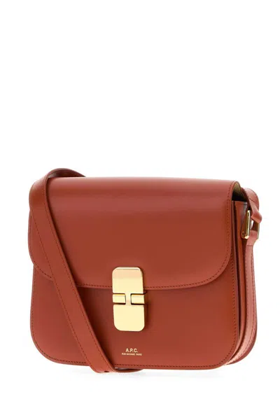 Apc A.p.c. Grace Small Leather Crossbody Bag In Red